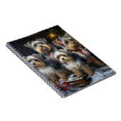 Biewer Terrier Snowy Sleigh Kerst Decor Notitieboek (Rechterzijde)