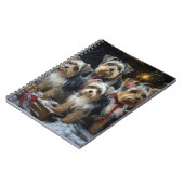 Biewer Terrier Snowy Sleigh Kerst Decor Notitieboek (Linkerzijde)