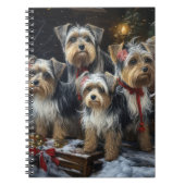 Biewer Terrier Snowy Sleigh Kerst Decor Notitieboek (Voorkant)
