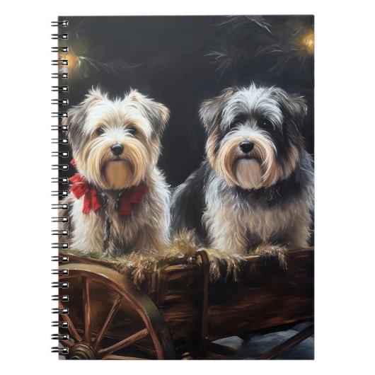 Biewer Terrier Snowy Sleigh Kerst Decor Notitieboek (Voorkant)