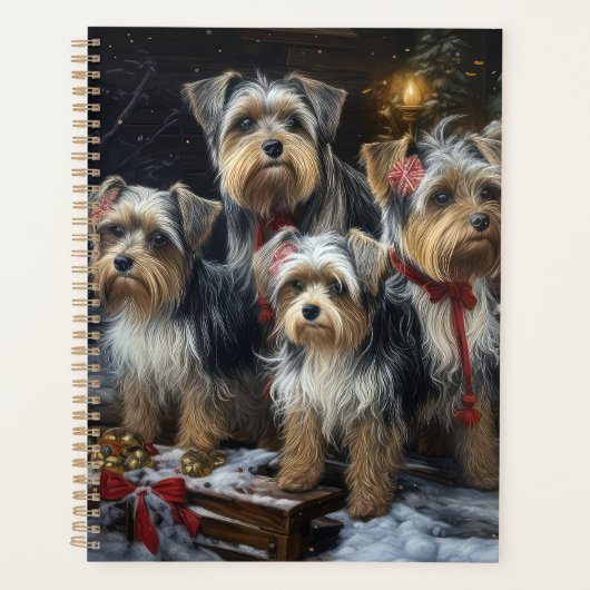 Biewer Terrier Snowy Sleigh Kerst Decor Planner (Voorkant)