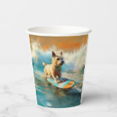 Biewer Terrier Strand Surfen Schilderen  Papieren Bekers (Achterkant)