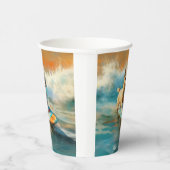 Biewer Terrier Strand Surfen Schilderen  Papieren Bekers (Rechts)