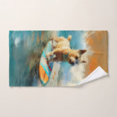 Biewer Terrier Strand Surfen Schilderij Bad Handdoek (Handdoek)