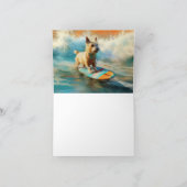 Biewer Terrier Strand Surfen Schilderij Kaart (Binnen)