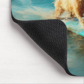 Biewer Terrier Strand Surfen Schilderij Muismat (Hoek)