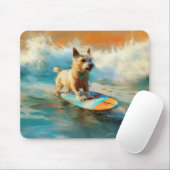 Biewer Terrier Strand Surfen Schilderij Muismat (Met muis)