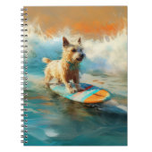 Biewer Terrier Strand Surfen Schilderij Notitieboek (Voorkant)