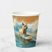 Biewer Terrier Strand Surfen Schilderij Papieren Bekers (Voorkant)