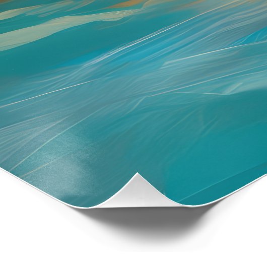 Biewer Terrier Strand Surfen Schilderij Perfect Poster (Hoek)