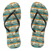 Biewer Terrier Strand Surfen Schilderij Teenslippers (Voetbed)