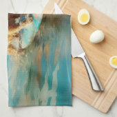 Biewer Terrier Strand Surfen Schilderij Theedoek (Quarter Fold)