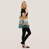 Biewer Terrier Strand Surfen Schilderij Tote Bag (Op model)