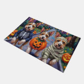 Biewer Terrier Trick-or-Treating Halloween kostuum Deurmat (Schuin)
