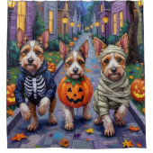 Biewer Terrier Trick-or-Treating Halloween kostuum Douchegordijn (Voorkant)