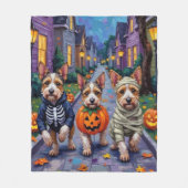 Biewer Terrier Trick-or-Treating Halloween kostuum Fleece Deken (Voorkant)