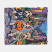 Biewer Terrier Trick-or-Treating Halloween kostuum Fleece Deken (Voorkant (Horizontaal))