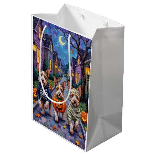 Biewer Terrier Trick-or-Treating Halloween kostuum Medium Cadeauzakje (Achterkant Gekanteld)