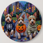 Biewer Terrier Trick-or-Treating Halloween kostuum Ronde Button 6,0 Cm (Voorkant)