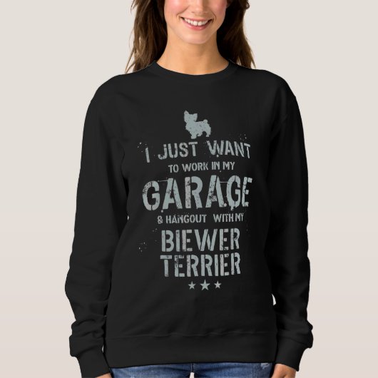 Biewer Terrier Vader Garage Mannen Ophangen Trui (Voorkant)