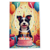 Biewer Terrier Verjaardagsfeest Medium Cadeauzakje (Voorkant)