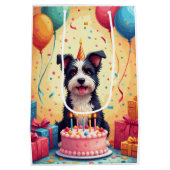 Biewer Terrier Verjaardagsfeest Medium Cadeauzakje (Achterkant)