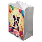 Biewer Terrier Verjaardagsfeest Medium Cadeauzakje (Achterkant Gekanteld)