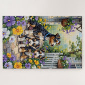 Biewer Terrier Viooltjessentuin Kunst Legpuzzel (Horizontaal)