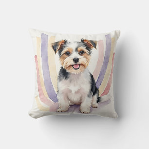 Biewer Terrier Watercolor Lint Curve Kunst Kussen