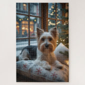 Biewer Terrier With Christmas Lights Holiday Legpuzzel (Verticaal)