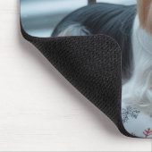 Biewer Terrier With Christmas Lights Holiday Muismat (Hoek)