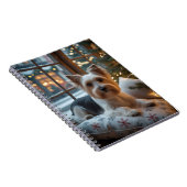 Biewer Terrier With Christmas Lights Holiday Notitieboek (Rechterzijde)