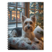 Biewer Terrier With Christmas Lights Holiday Notitieboek (Voorkant)