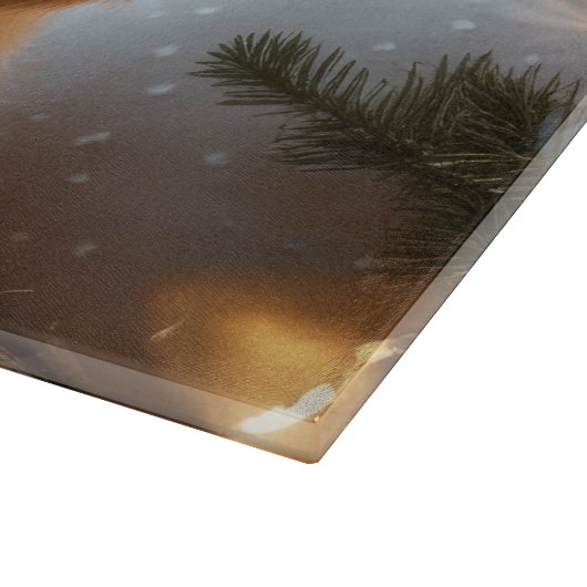 Biewer Terrier With Christmas Lights Holiday Snijplank (Hoek)