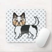 Biewer Terrier/Yorkie Cute Cartoon Dog & Paws Muismat (Met muis)