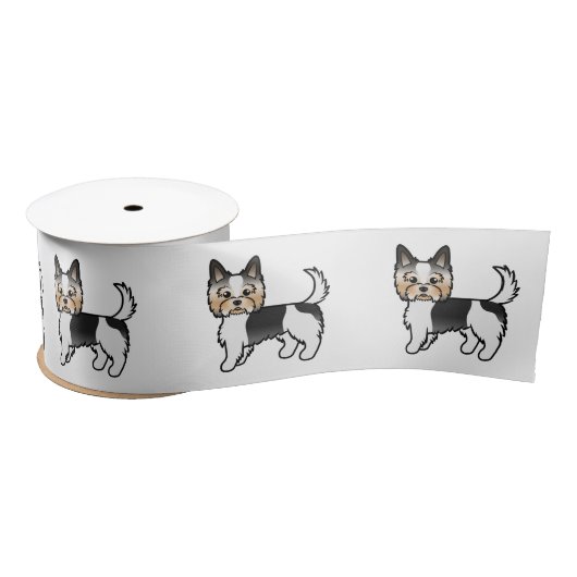 Biewer Terrier Yorkshire Terrier Cartoon Dogs Satijnen Lint (Spoel)