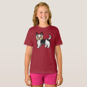 Biewer Terrier Yorkshire Terrier Cute Cartoon Dog T-shirt (Voorkant volledig)