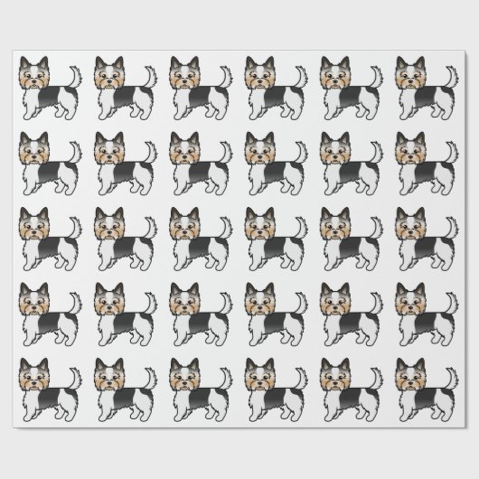 Biewer Terrier Yorkshire Terrier Cute Dog Pattern Cadeaupapier (Vlak)