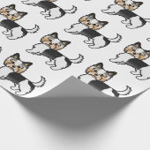 Biewer Terrier Yorkshire Terrier Cute Dog Pattern Cadeaupapier (Hoek)