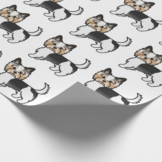 Biewer Terrier Yorkshire Terrier Cute Dog Pattern Cadeaupapier (Hoek)