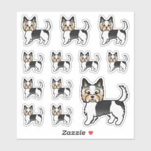 Biewer Terrier Yorkshire Terrier Schattige Cartoon Sticker