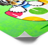 Biewer Yorkie Polka Dot Cup Groen Poster (Hoek)