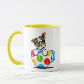 Biewer Yorkie Polka Dot Cup Mok (Links)