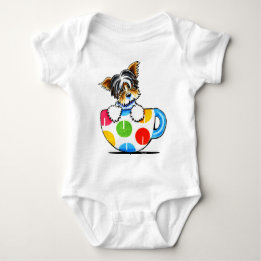 Biewer Yorkie Polka Dot Cup Romper