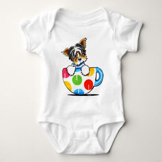 Biewer Yorkie Polka Dot Cup Romper (Voorkant)