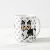 Biewer Yorkshire Terrier Cartoon Dog & Paws Koffiemok (Voorkant rechts)