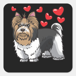 Biewer Yorkshire Terrier Honden Vierkante Sticker