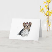 Biewer Yorkshire Terrier Kaart (Gele Bloem)