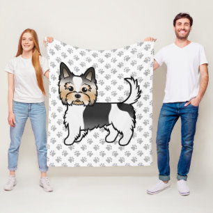Biewer Yorkshire Terrier Schattige Cartoonhond & P Fleece Deken