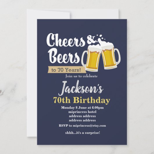 Biezen verjaardagsuitnodiging, schaadt elk jaar! kaart (Voorkant)